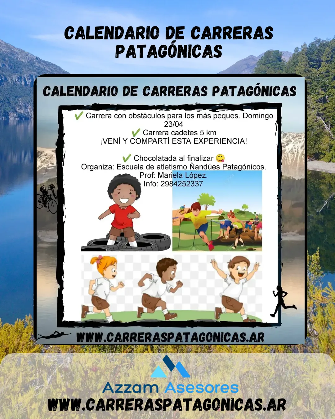 Flyer de Carrera con Obstáculos Infantil 2023