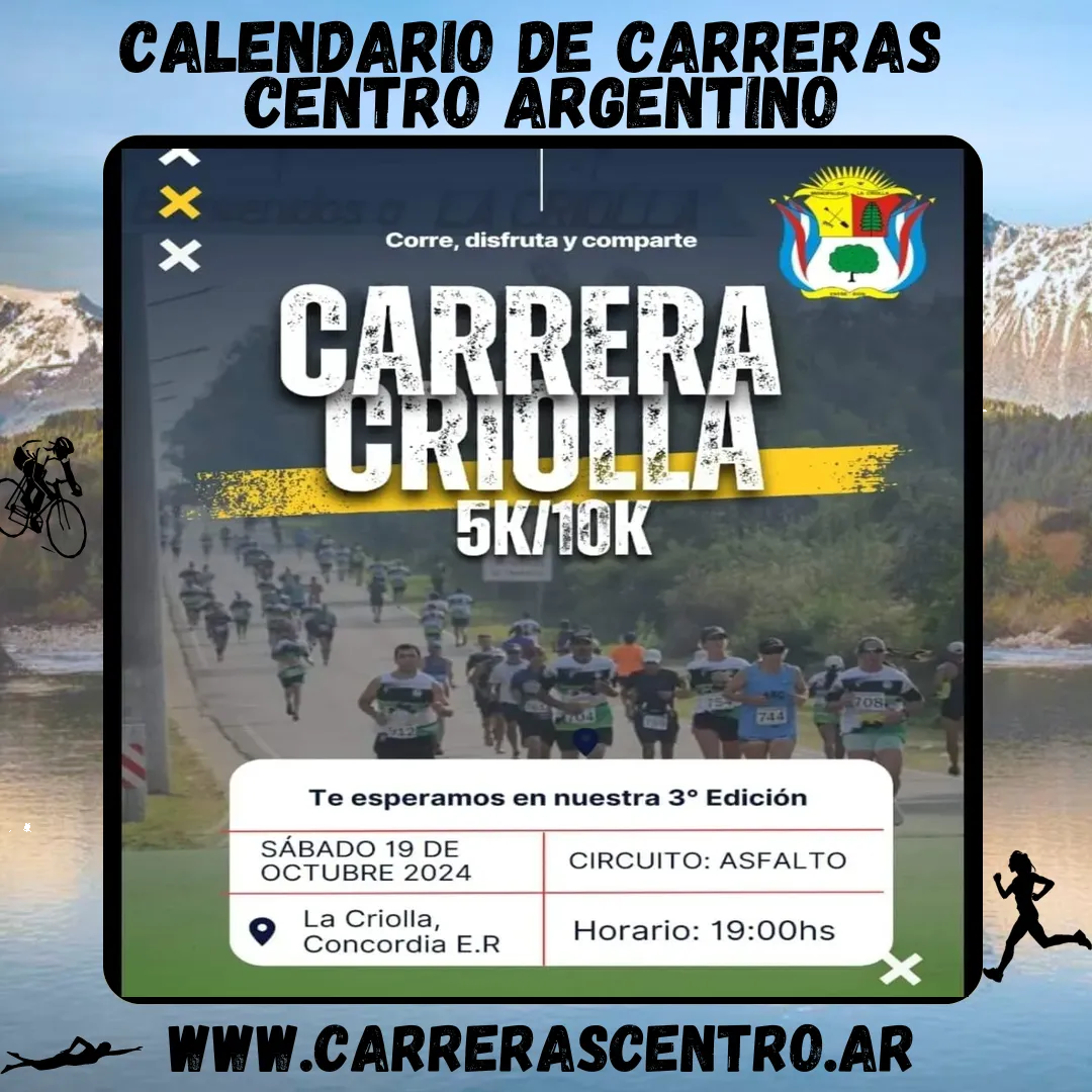 Flyer de Carrera Criolla 2024