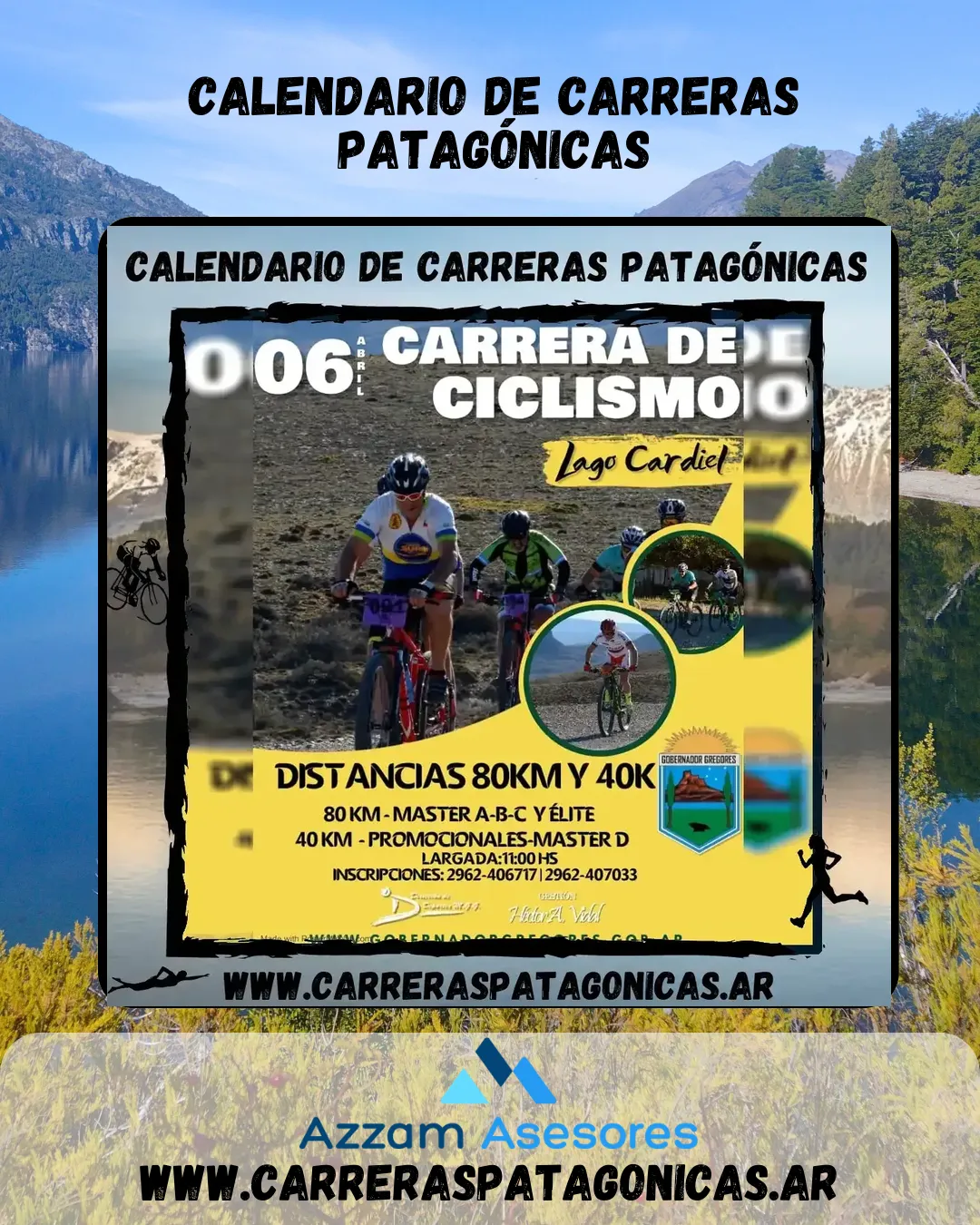 Flyer de Carrera de Ciclismo Lago Cardiel 2023