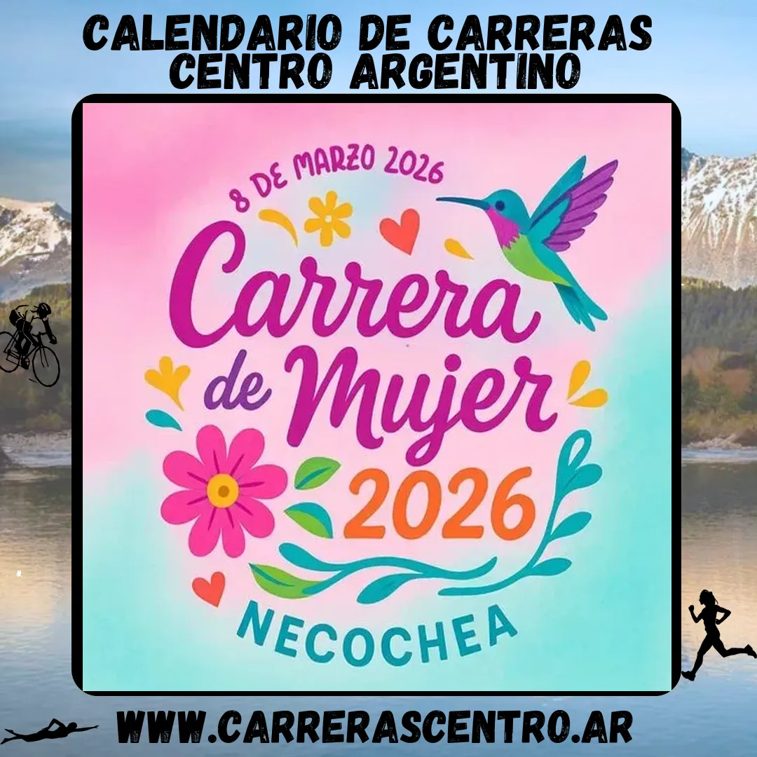 Flyer de Carrera de la Mujer Necochea 2026