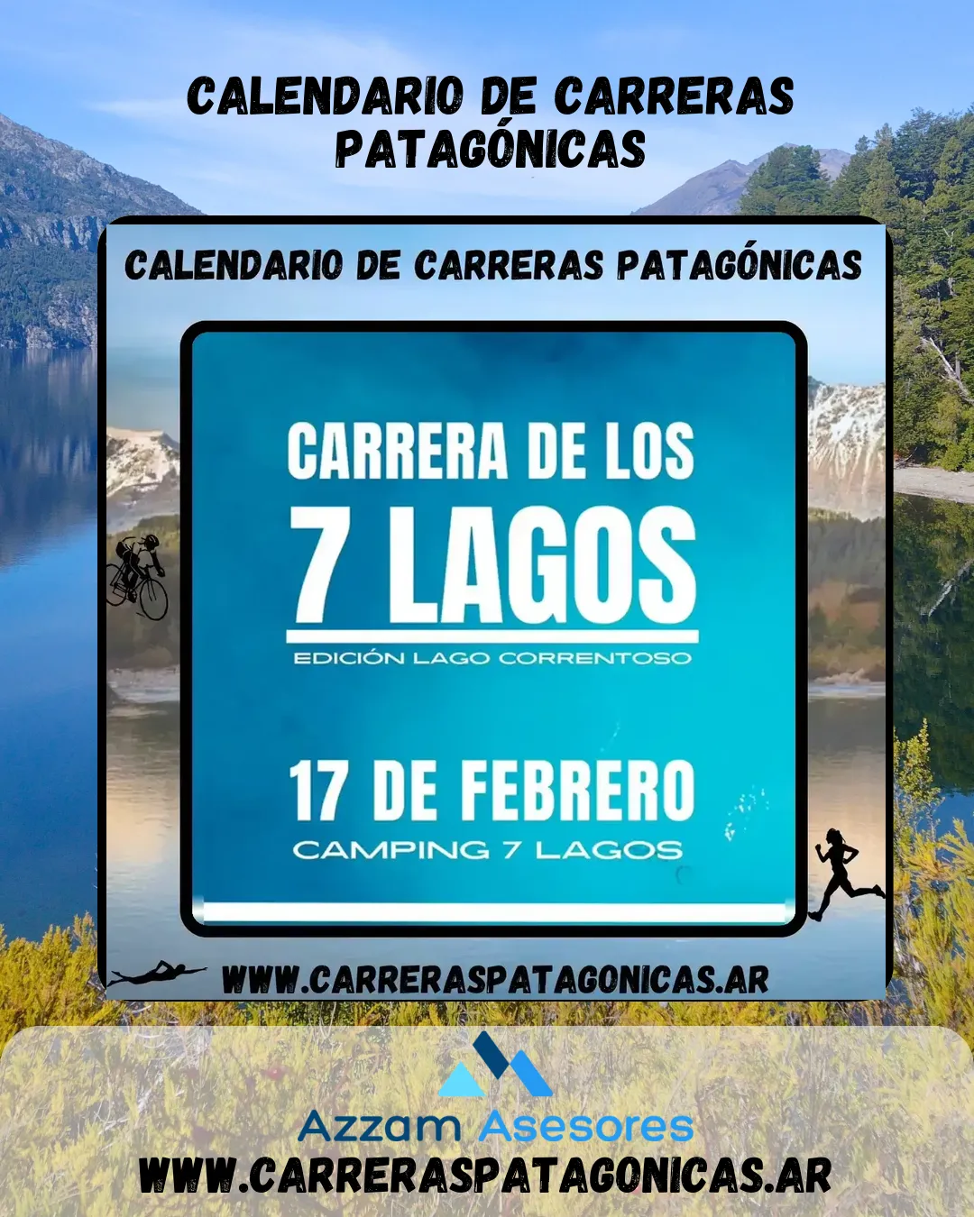 Flyer de Carrera de Los 7 Lagos 2024