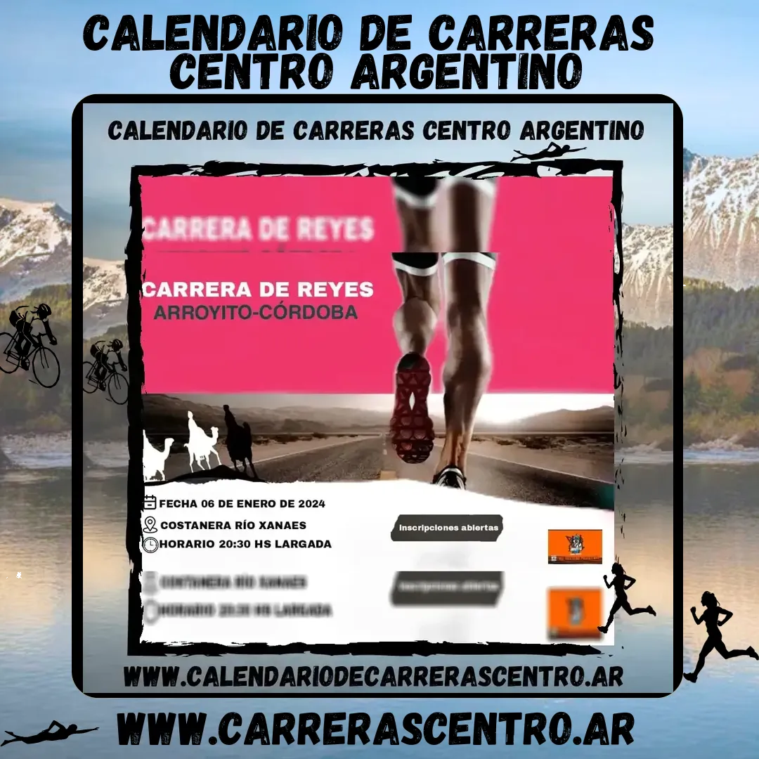 Flyer de Carrera de Reyes Arroyito 2024