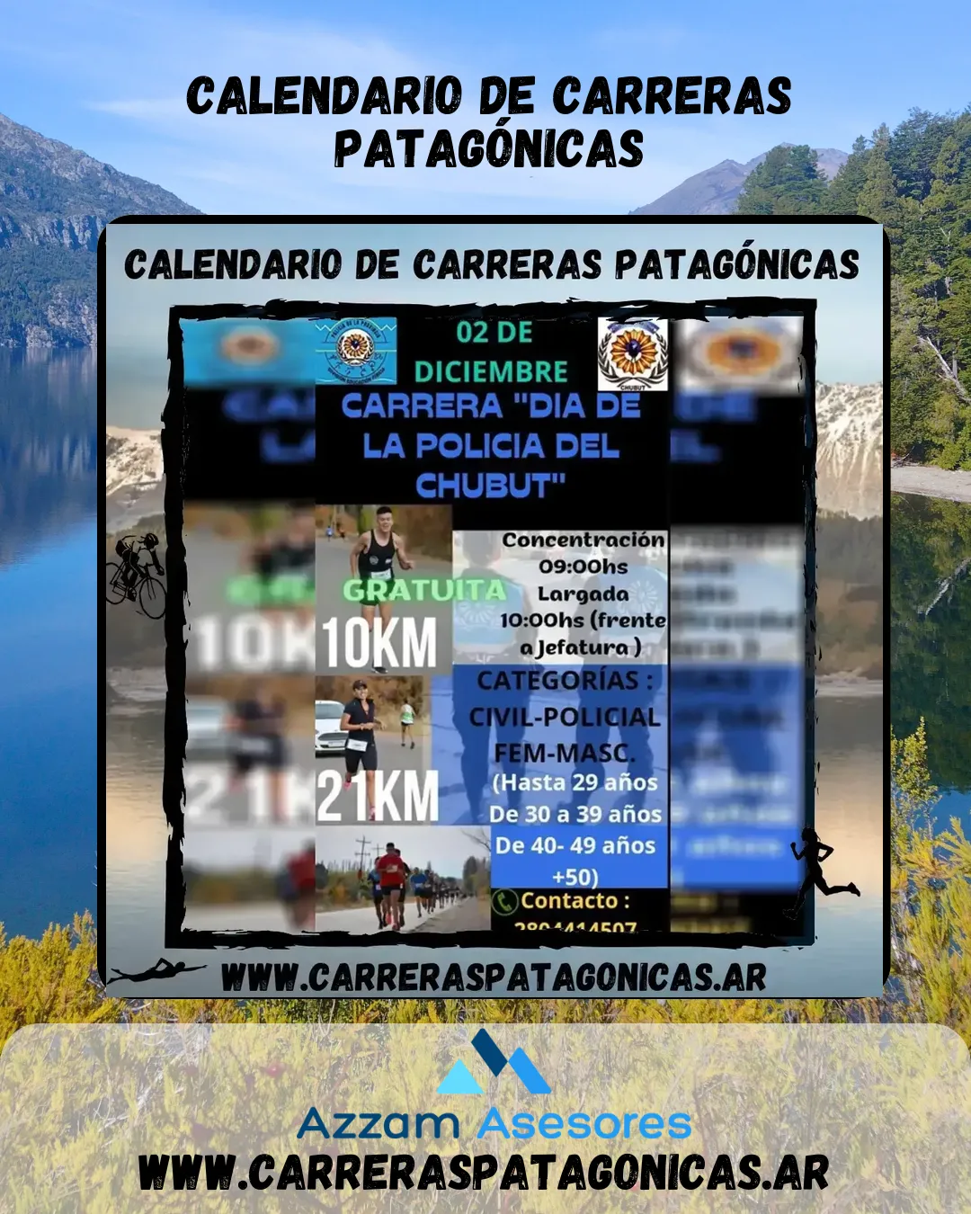 Flyer de Carrera Día del Policía del Chubut 2023