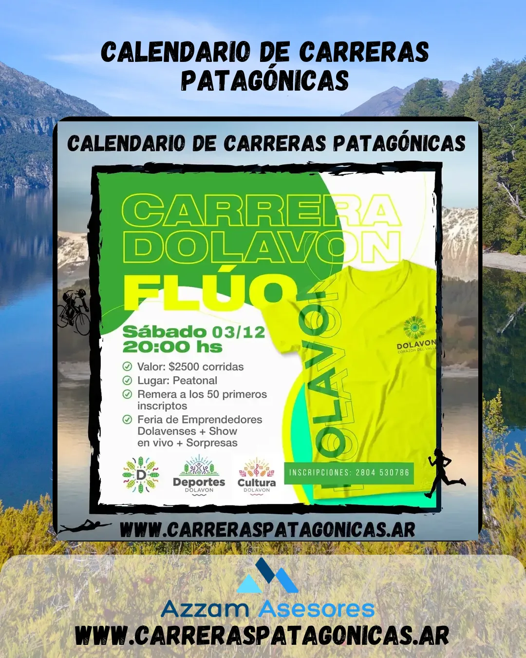 Flyer de Carrera Dolavon Flúo 2022