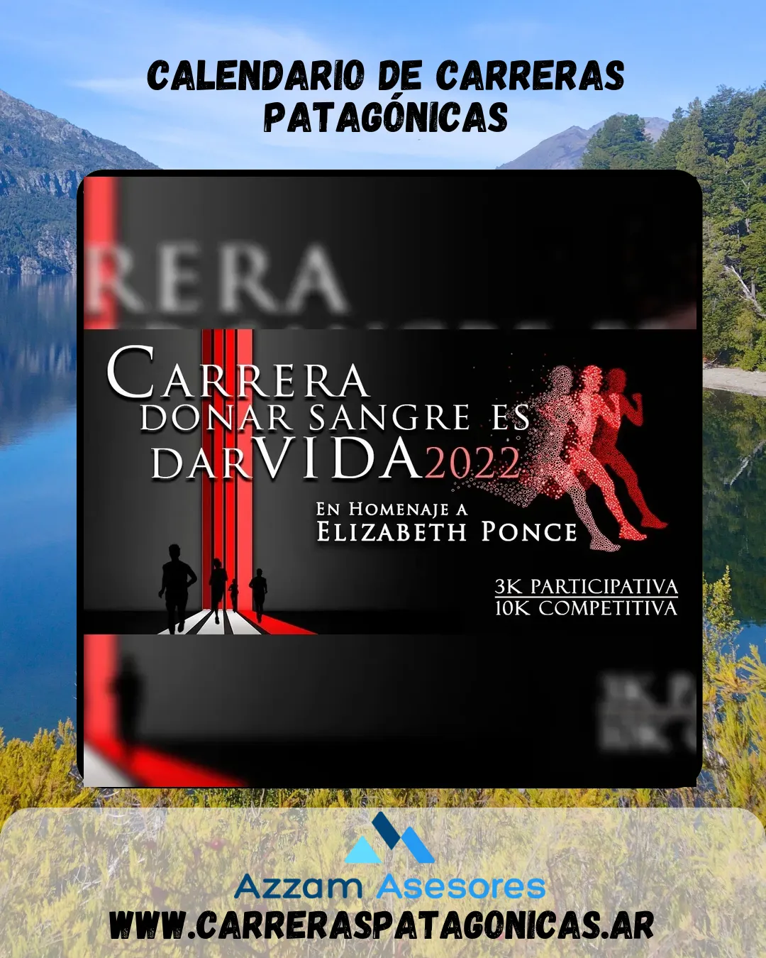 Flyer de Carrera Donar sangre es dar vida 2022
