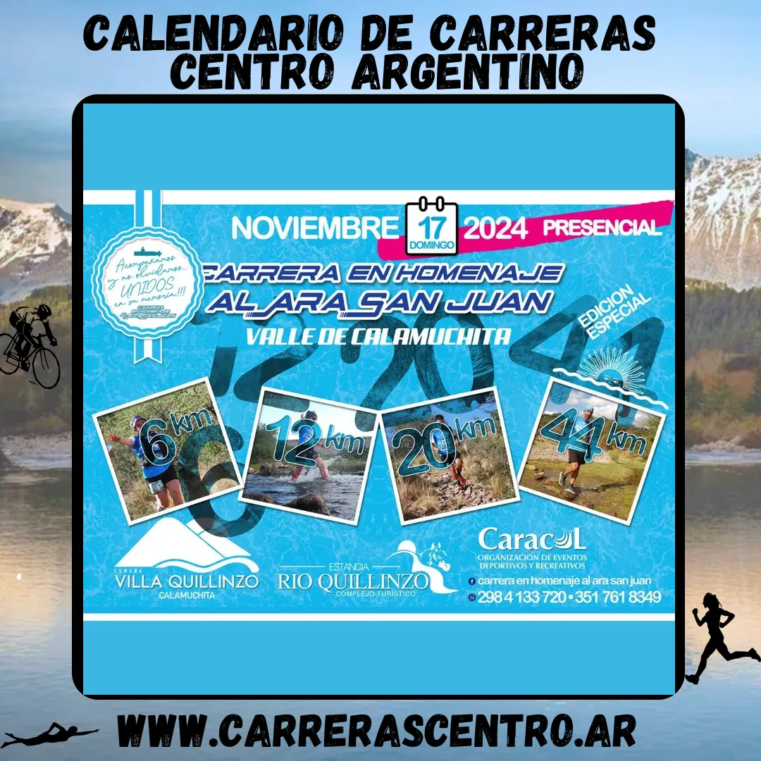 Flyer de Carrera en Homenaje al Ara San Juan 2024