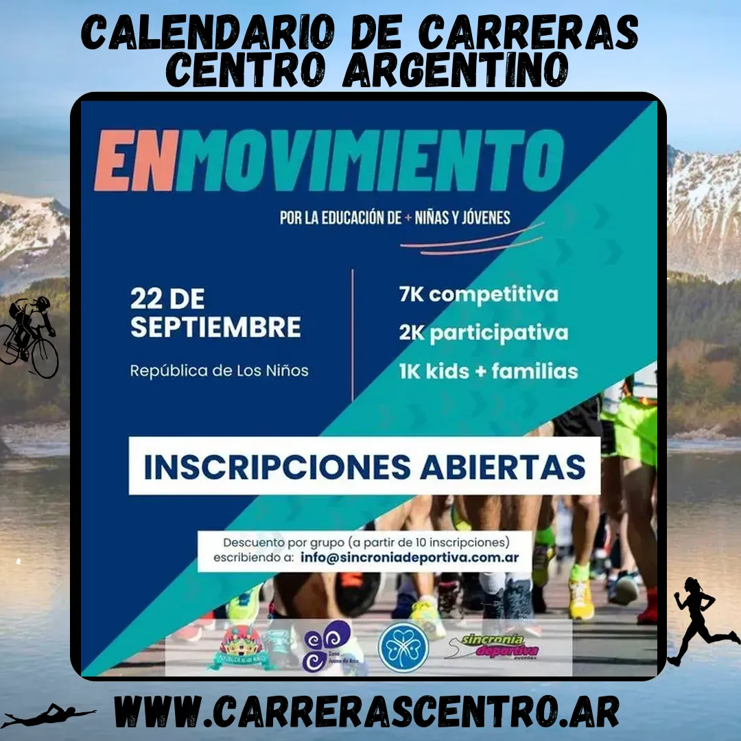 Flyer de Carrera En Movimiento 2024