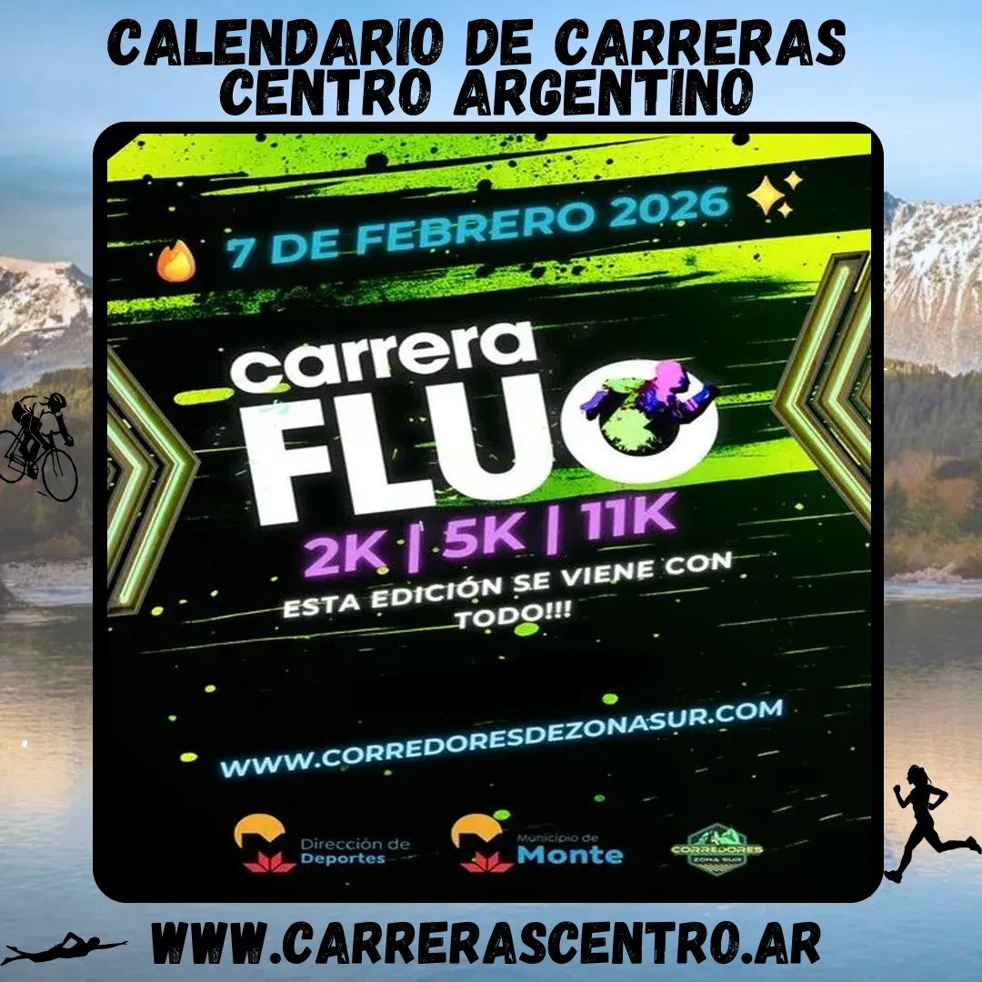 Flyer de Carrera Fluo 2026