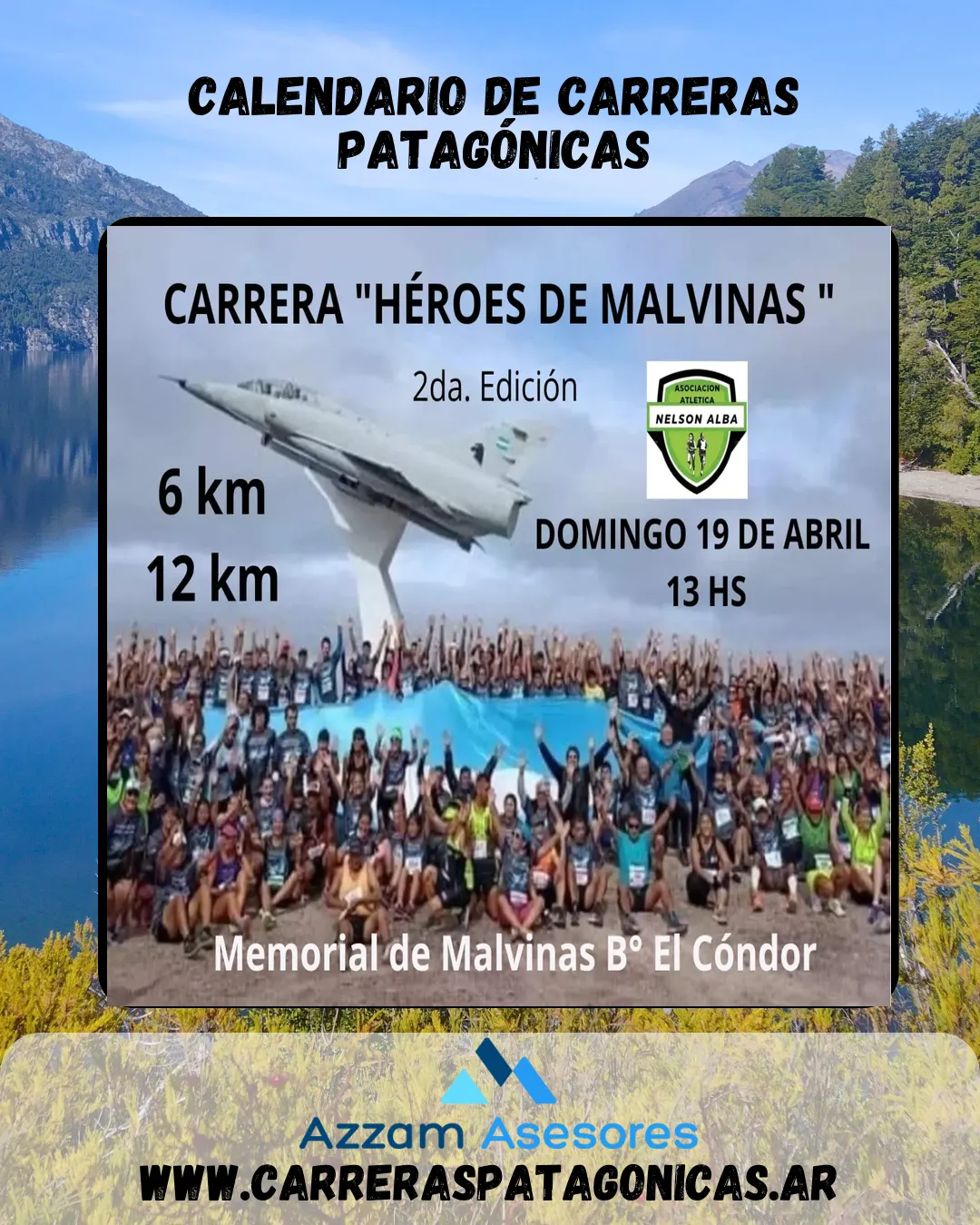 Flyer de Carrera Héroes de Malvinas 2026