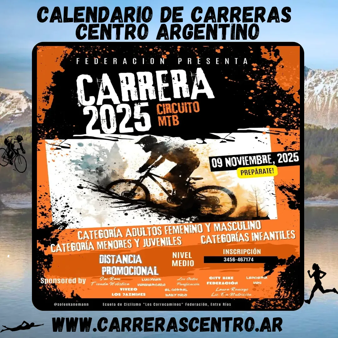 Flyer de Carrera MTB Federación 2025