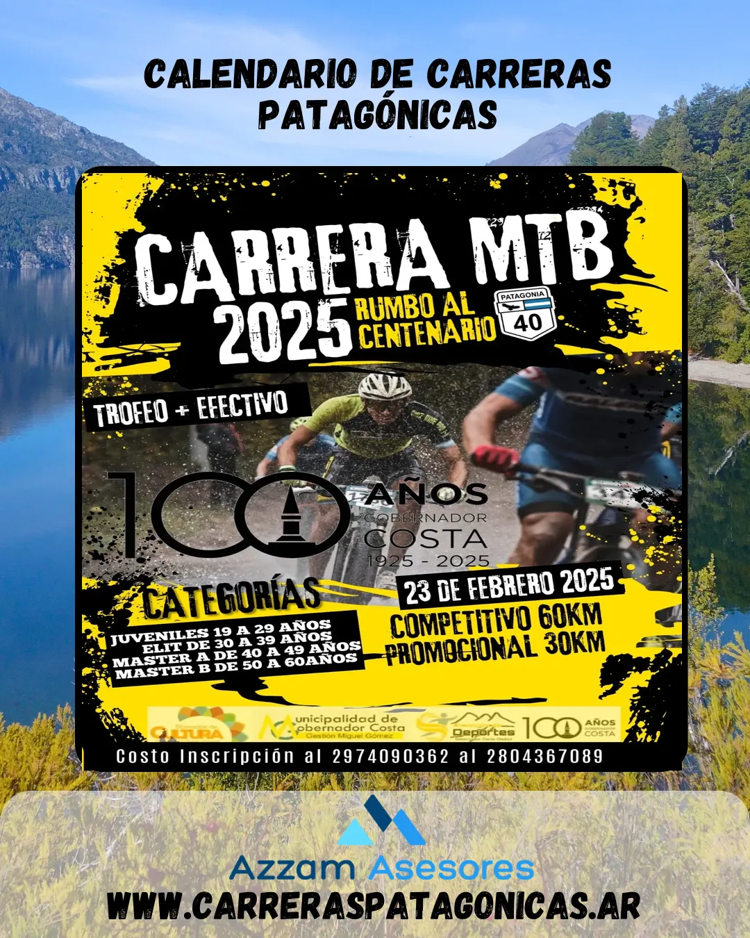 Flyer de Carrera MTB Rumbo al Centenario 2025