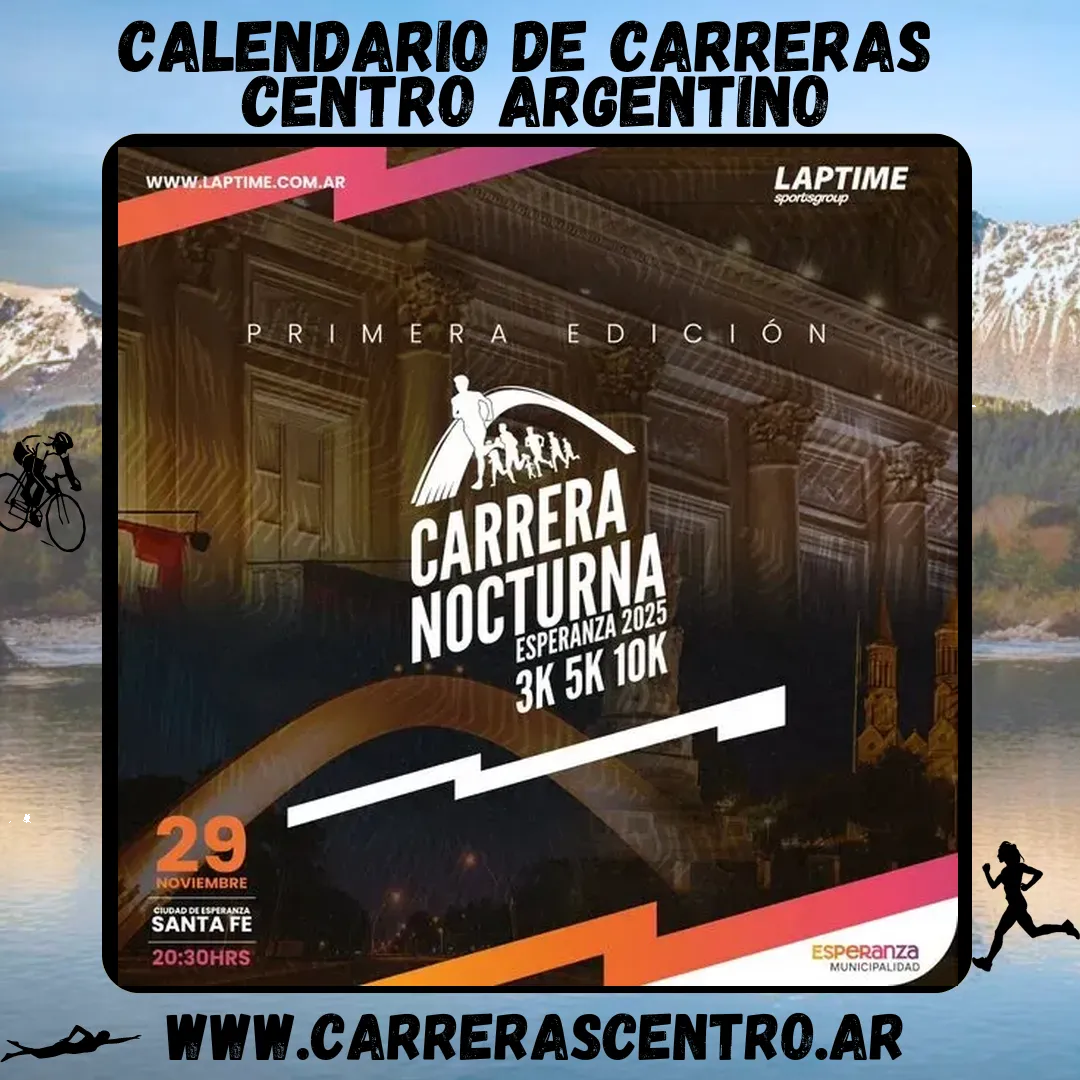 Flyer de Carrera Nocturna Esperanza 2025