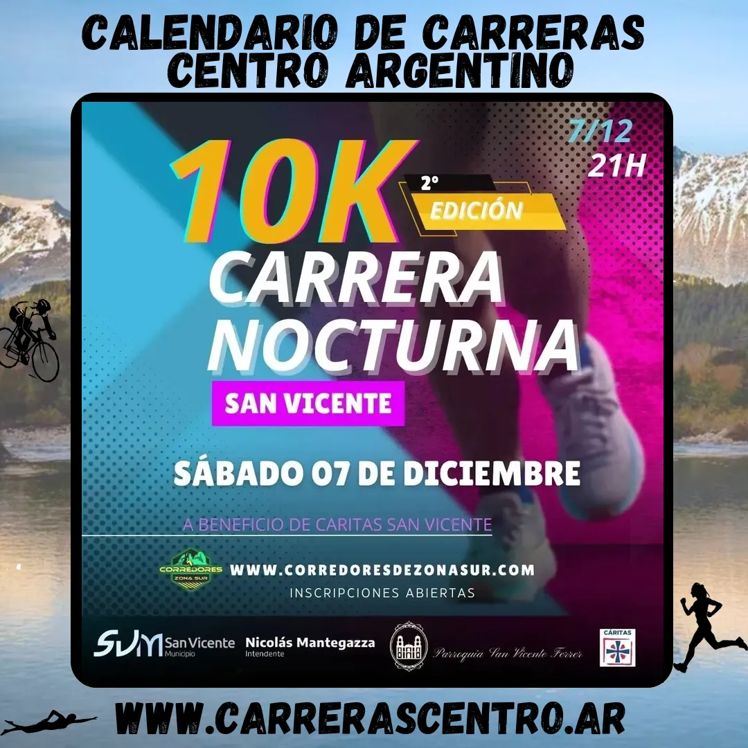 Flyer de Carrera Nocturna San Vicente 2024