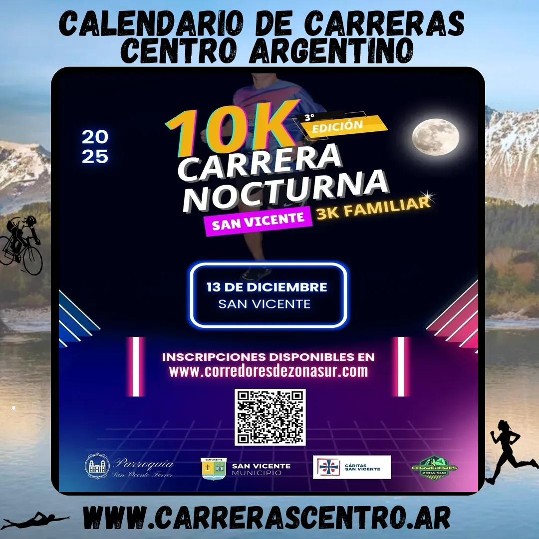 Flyer de Carrera Nocturna San Vicente 2025