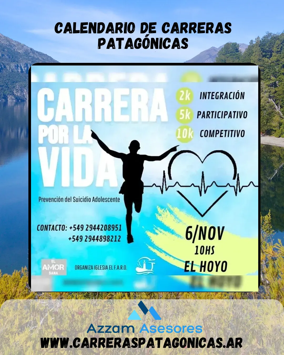 Flyer de Carrera Por La Vida 2022