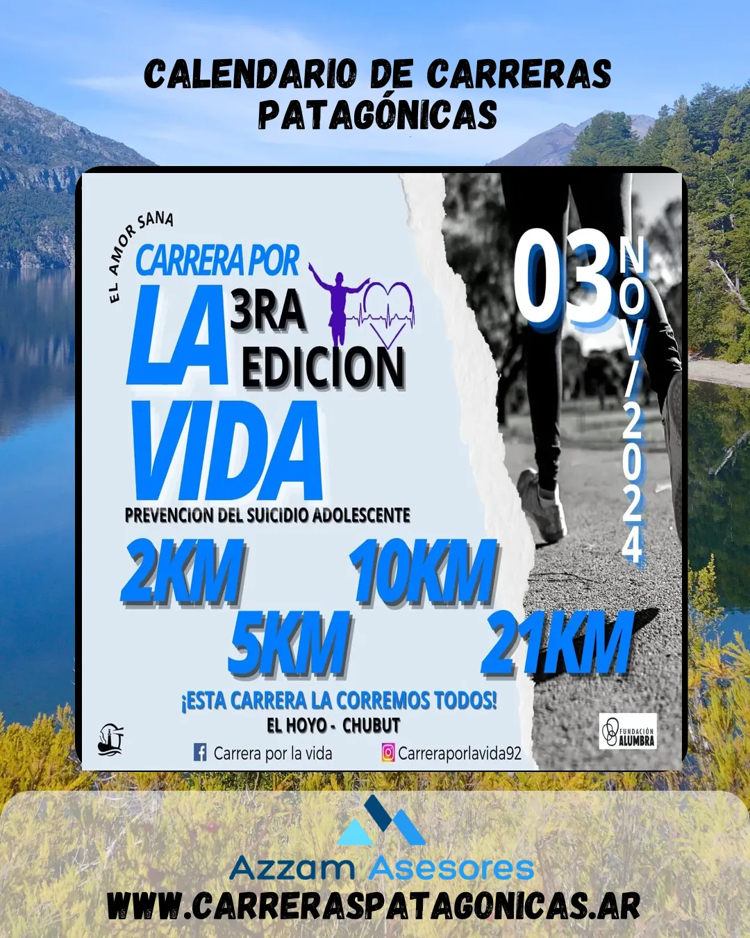 Flyer de Carrera Por La Vida 2024