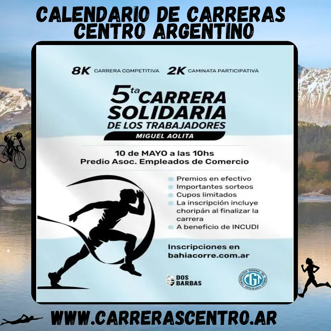 Flyer de Carrera Solidaria de los Trabajadores 2026