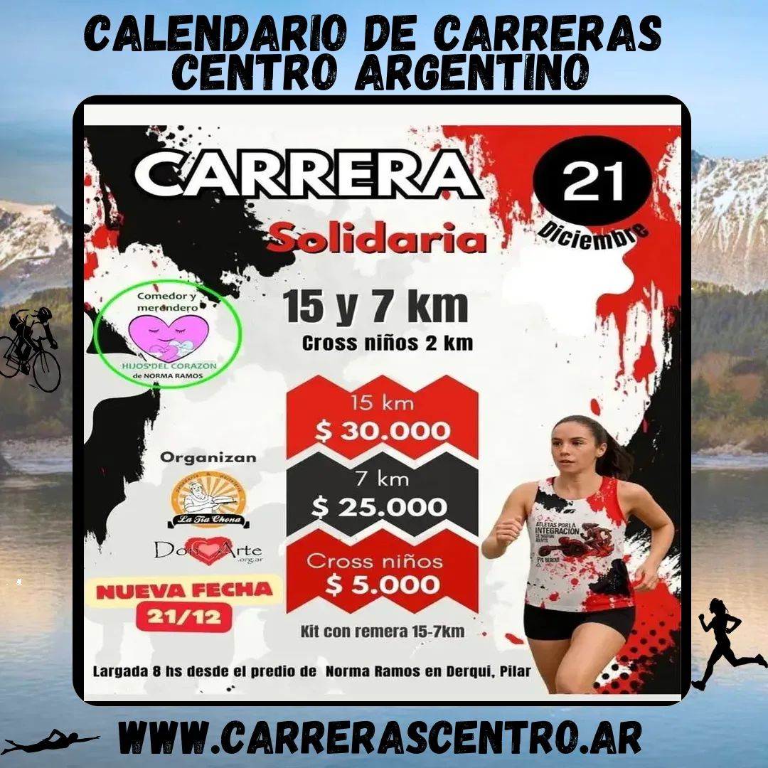Flyer de Carrera Solidaria Hijos del Corazón 2025