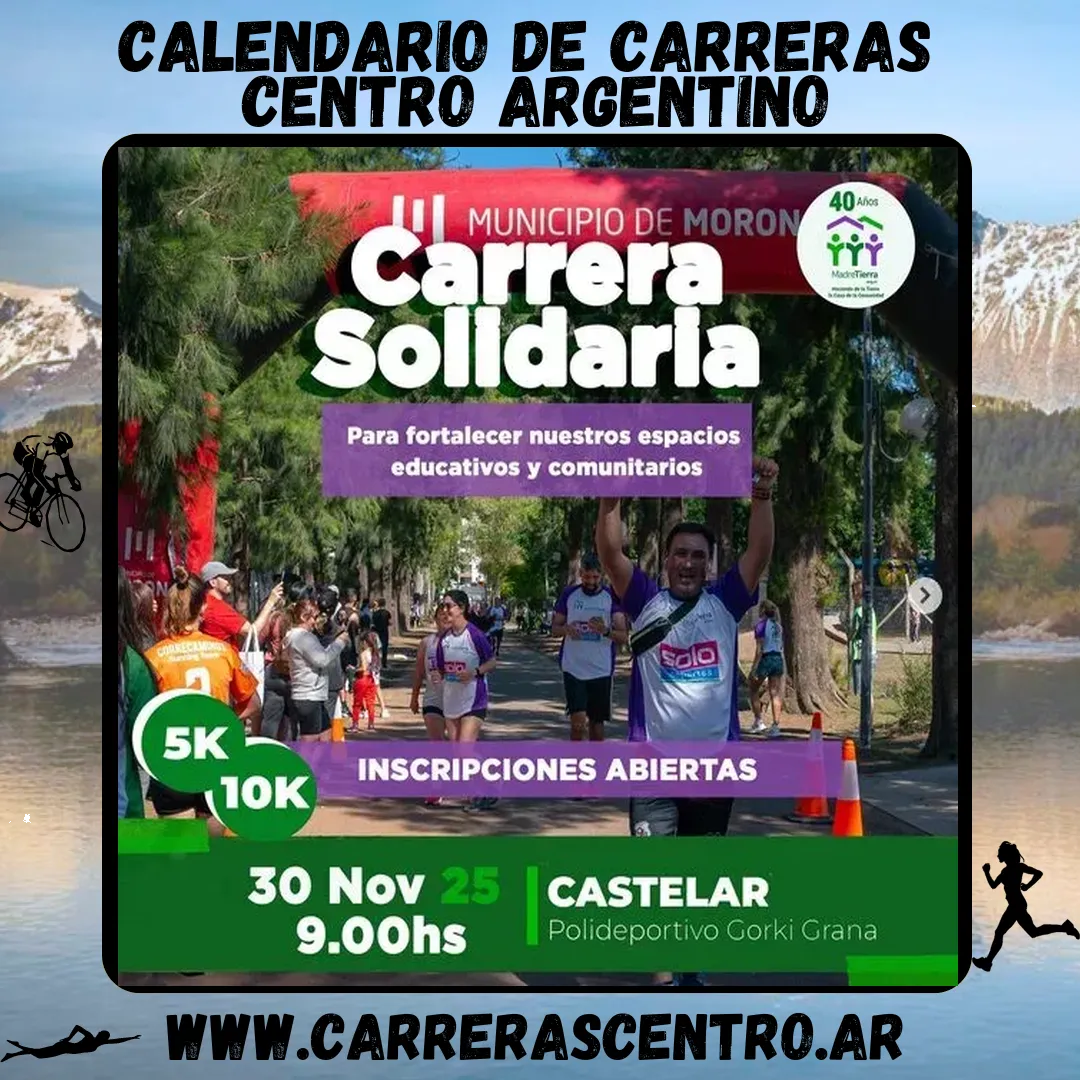Flyer de Carrera Solidaria Madre Tierra 2025