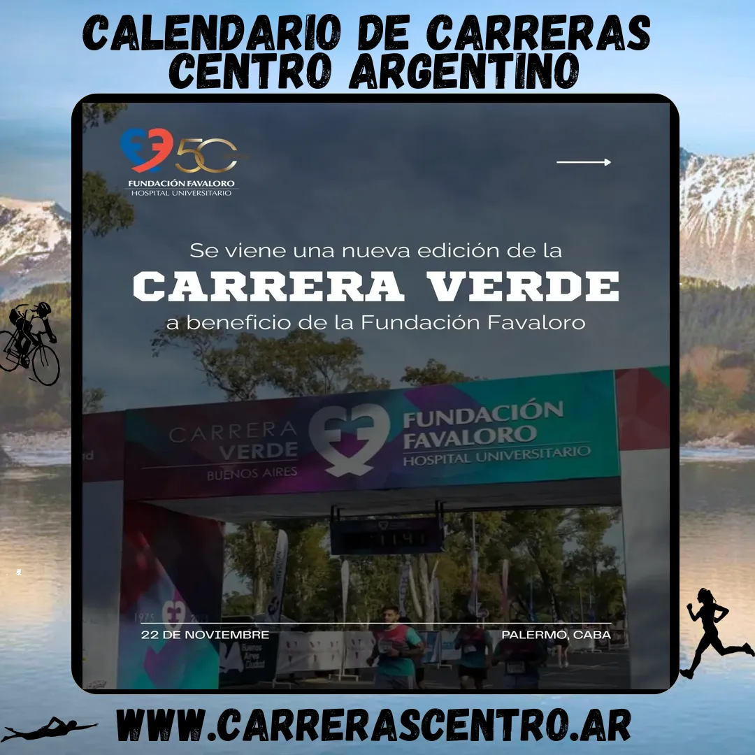 Flyer de Carrera Verde Favaloro 2026