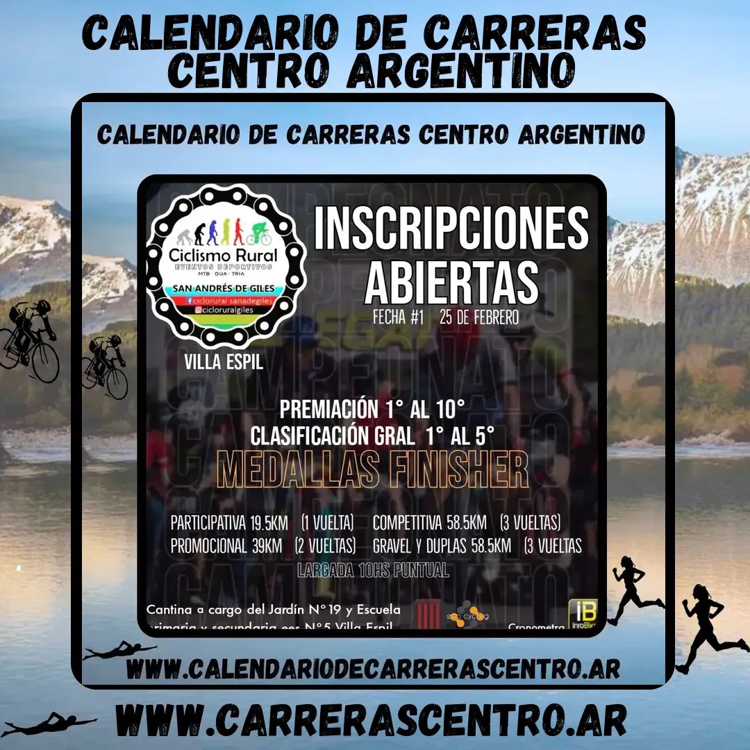 Flyer de Ciclismo Rural San Andrés de Giles 2024