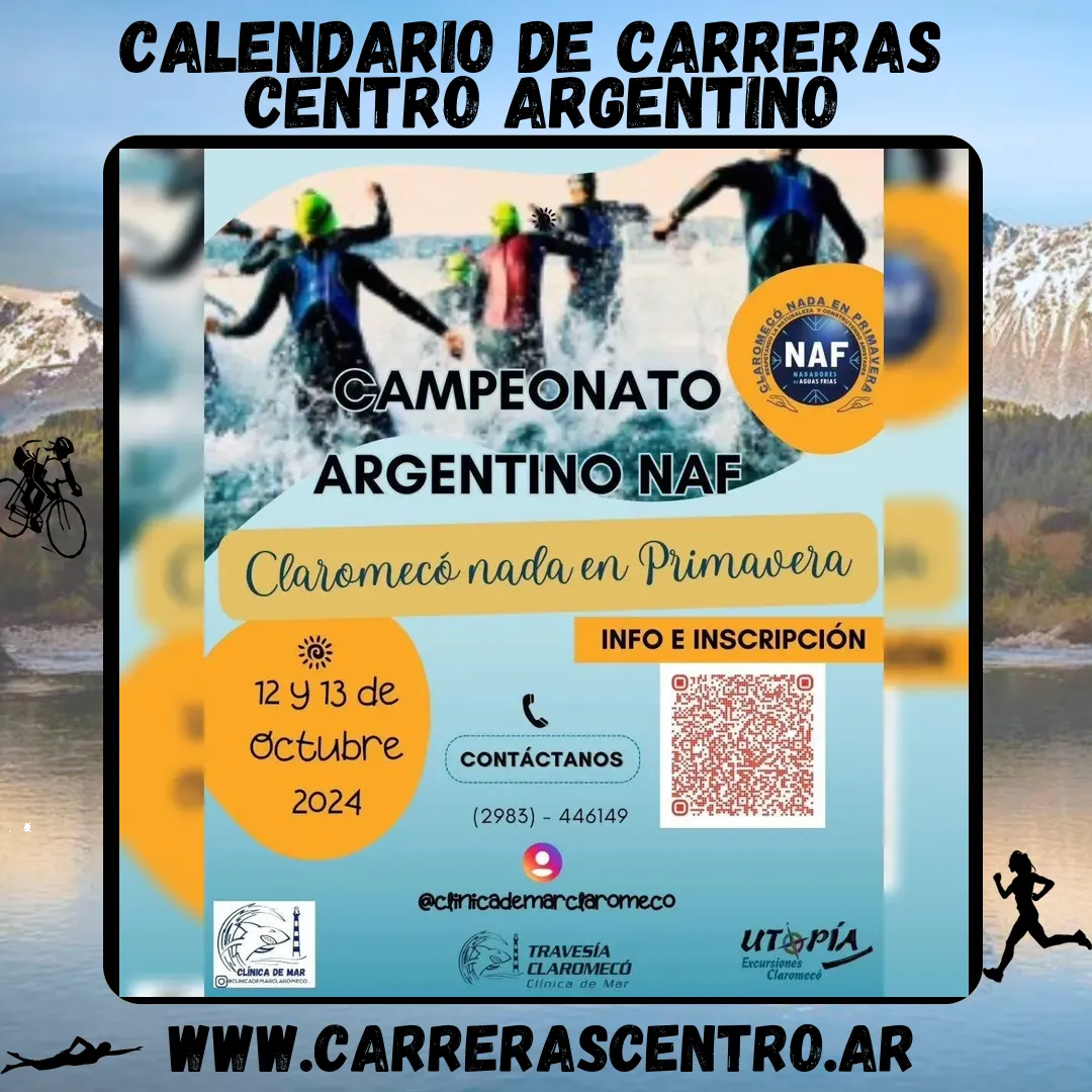 Flyer de Claromecó Nada en Primavera 2024