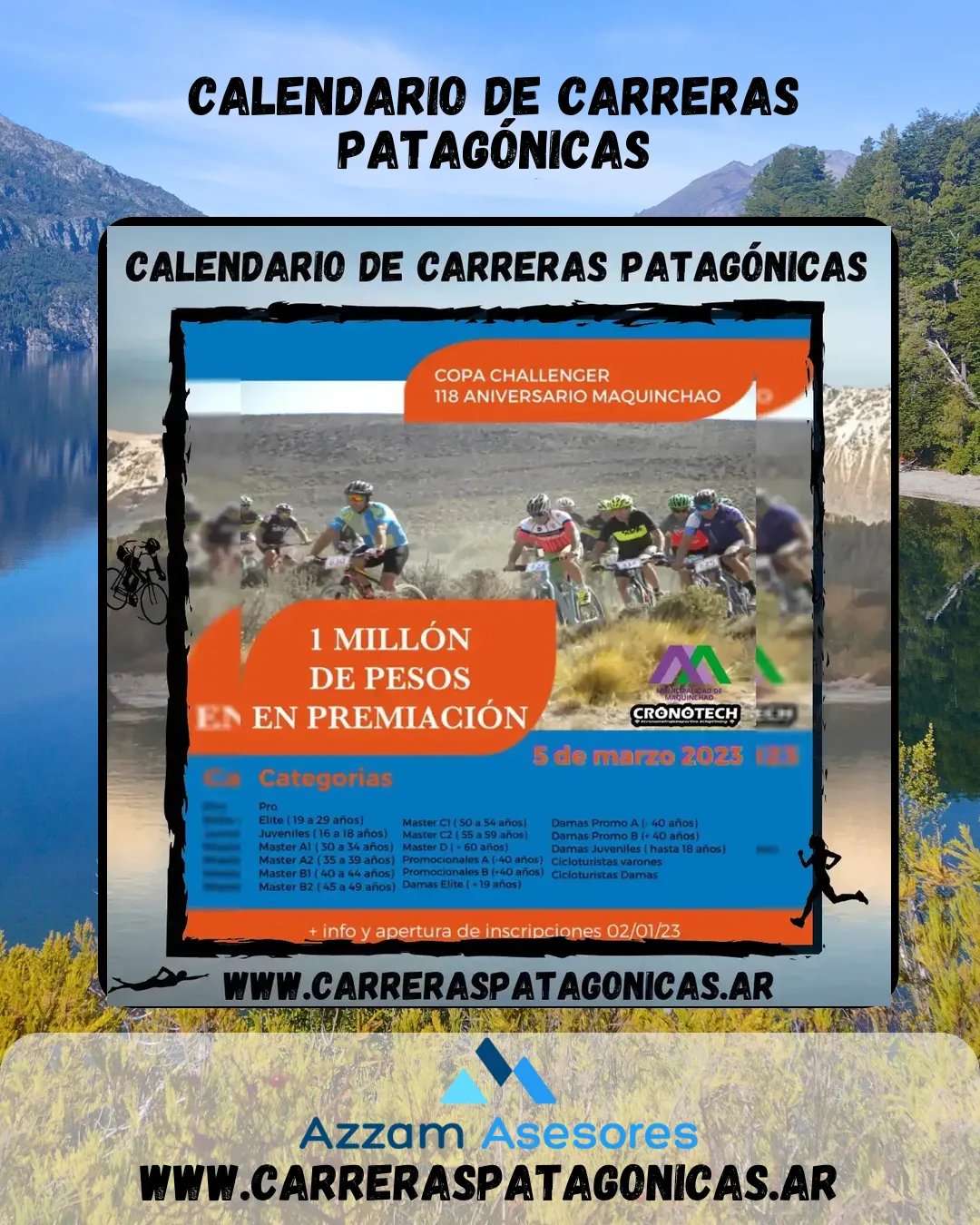 Flyer de Copa Challenger Aniversario Maquinchao 2023