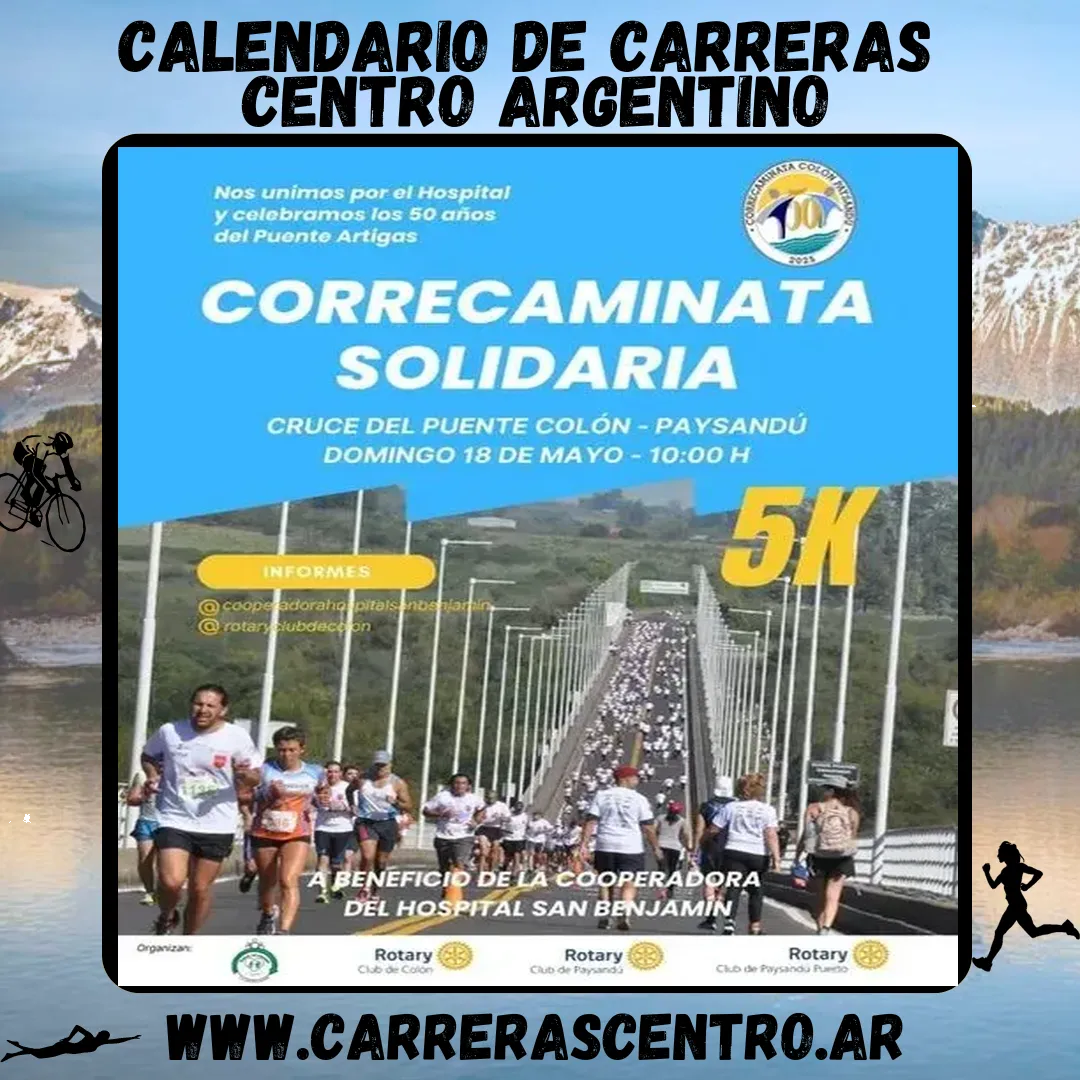 Flyer de Corre Caminata Colón-Paysandú 2025