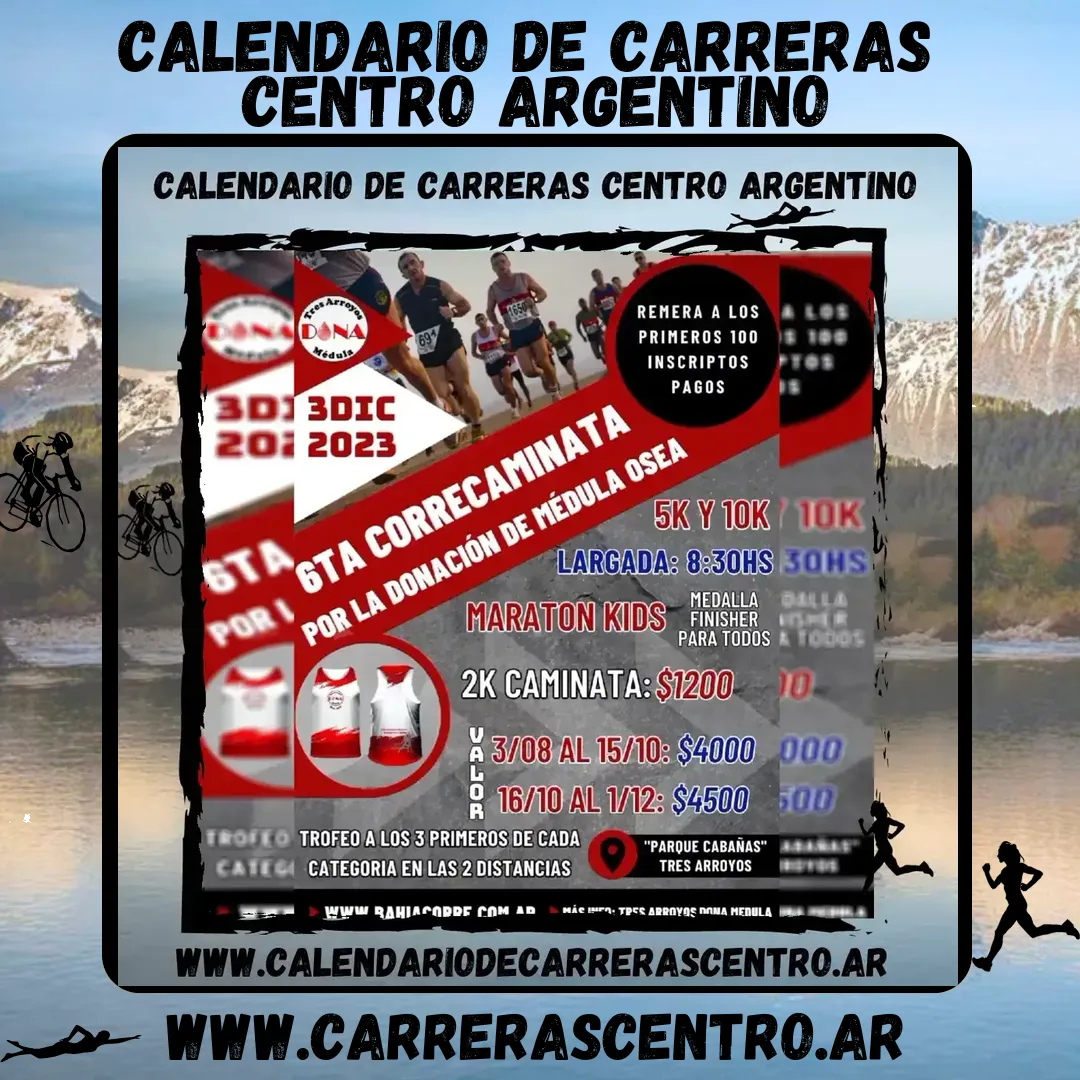 Flyer de Corre-Caminata por la Donación de Médula Osea 2023