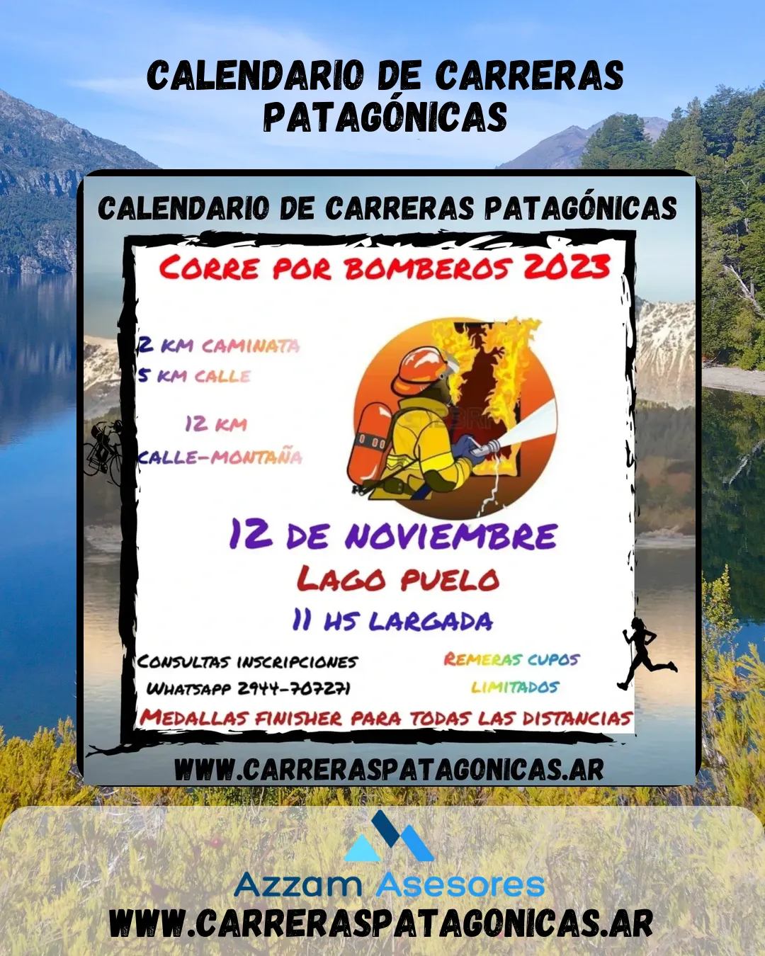 Flyer de CORRE POR BOMBEROS 2023
