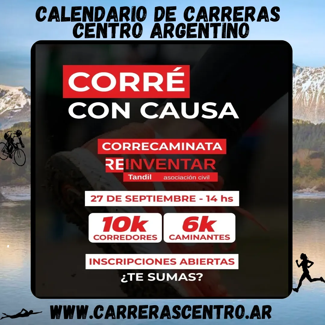 Flyer de Correcaminata Reinventar Tandil 2025