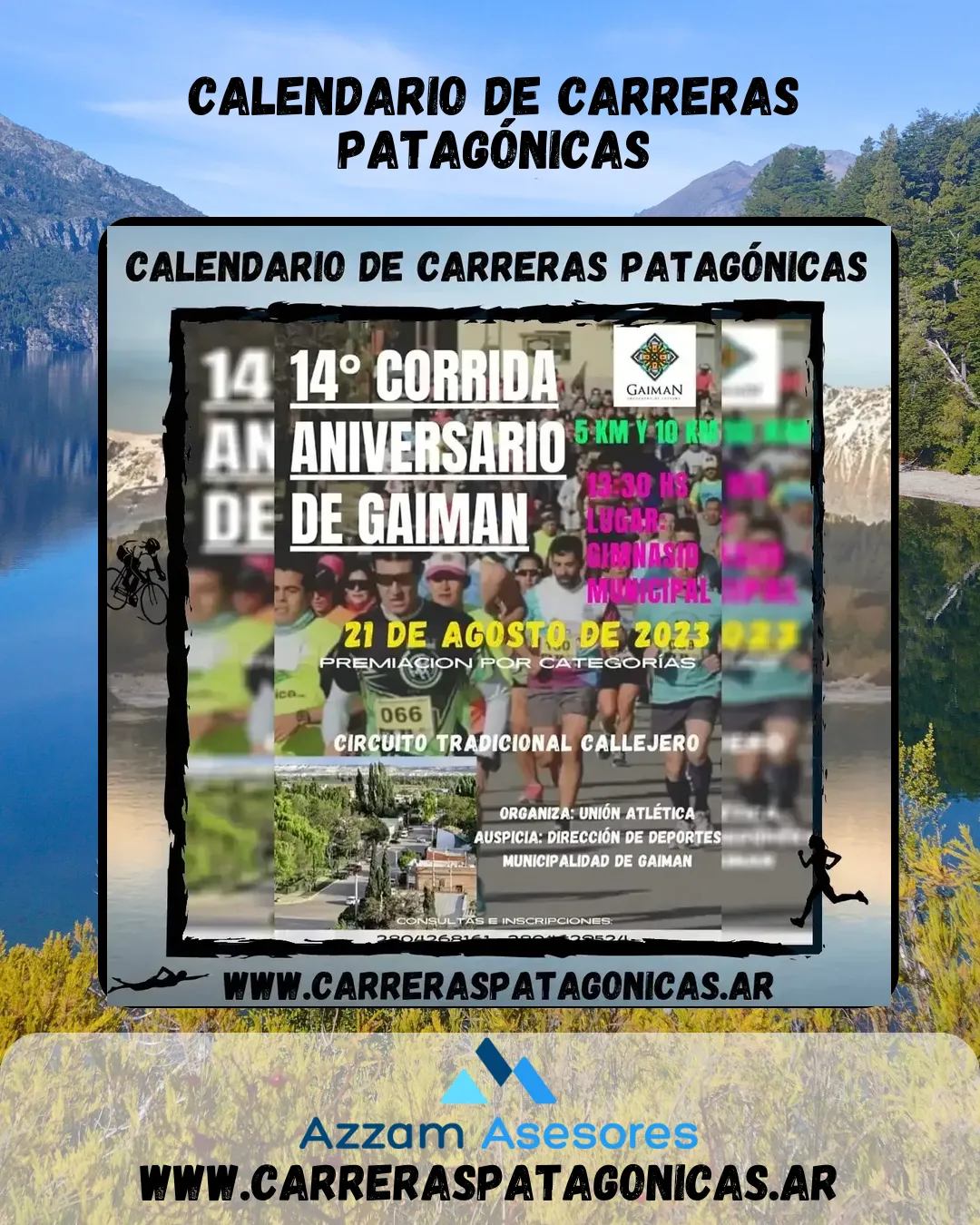 Flyer de Corrida Aniversario de Gaiman 2023