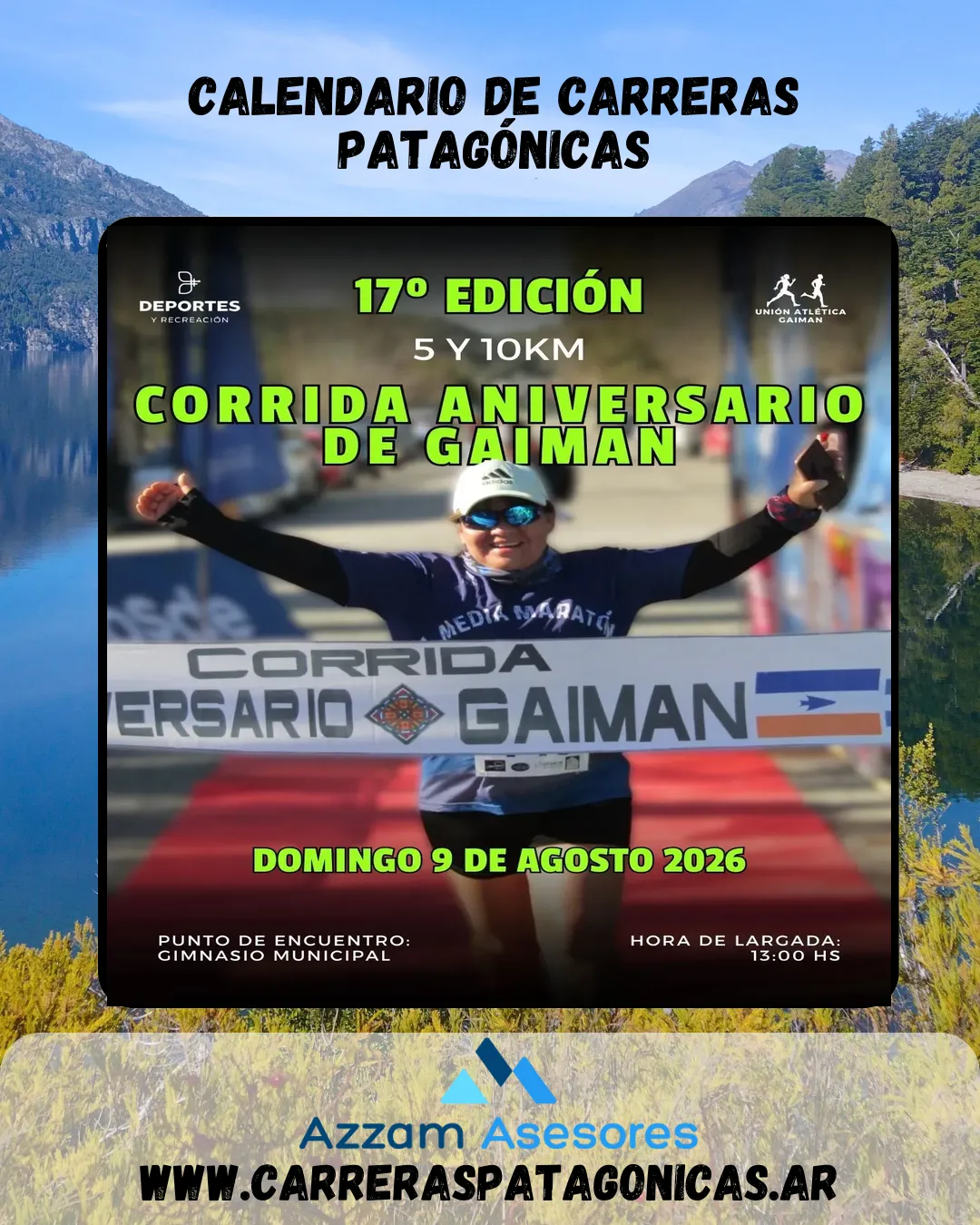 Flyer de Corrida Aniversario de Gaiman 2026