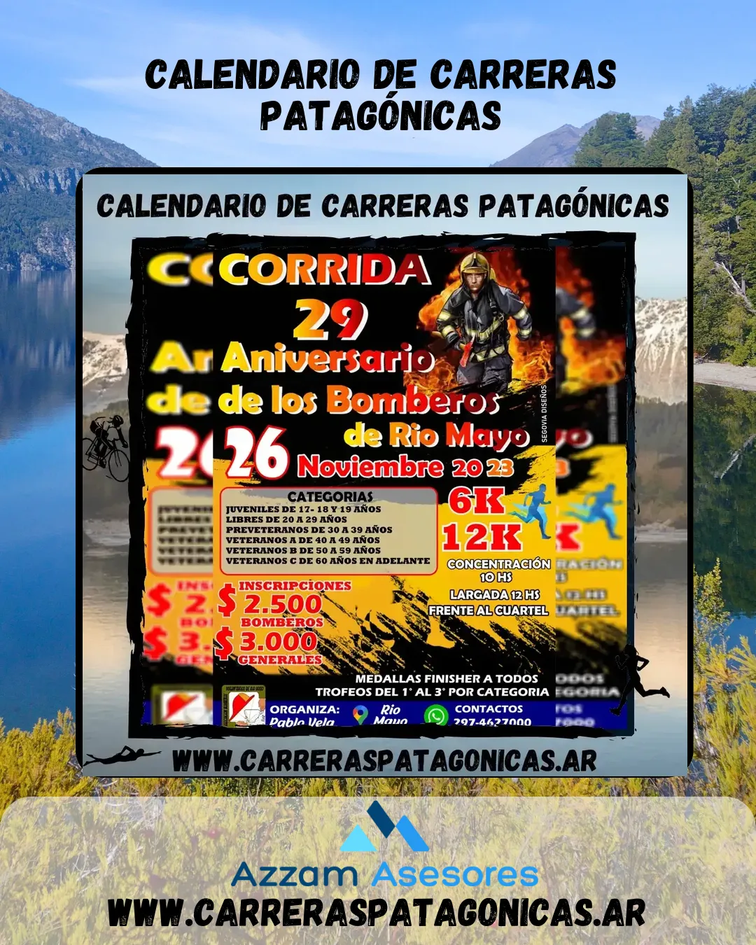 Flyer de Corrida Aniversario de los Bomberos 2023