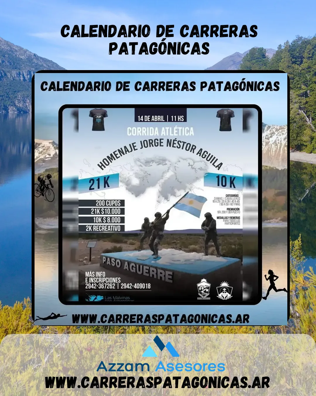 Flyer de Corrida Atlética «Homenaje a Jorge Néstor Águila» 2024