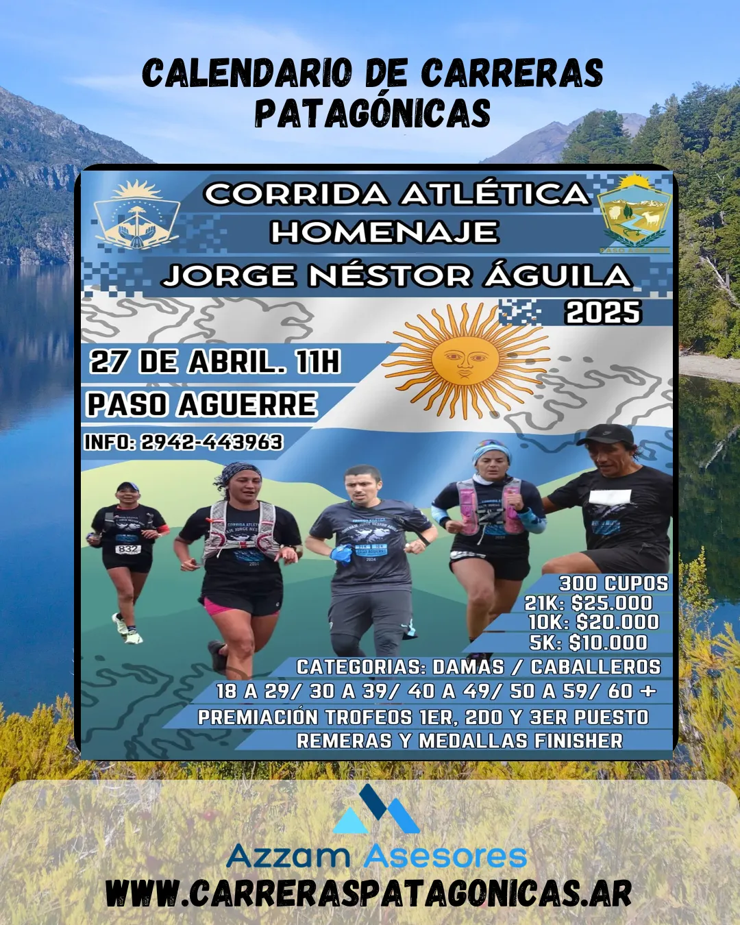 Flyer de Corrida Atlética «Homenaje a Jorge Néstor Águila» 2025