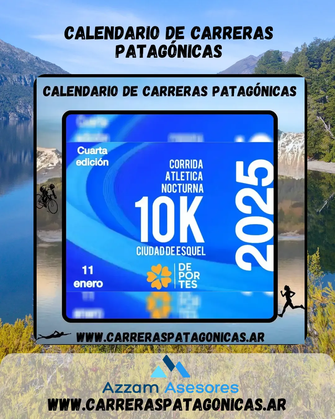 Flyer de Corrida Atlética Nocturna Ciudad de Esquel 2025