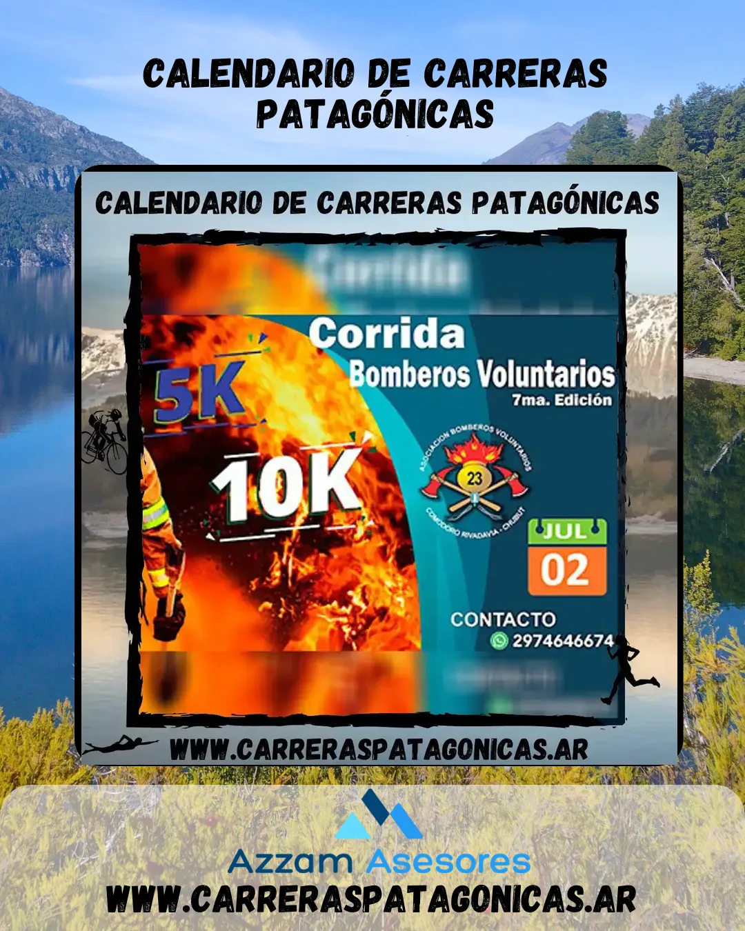 Flyer de Corrida Bomberos Voluntarios 2023