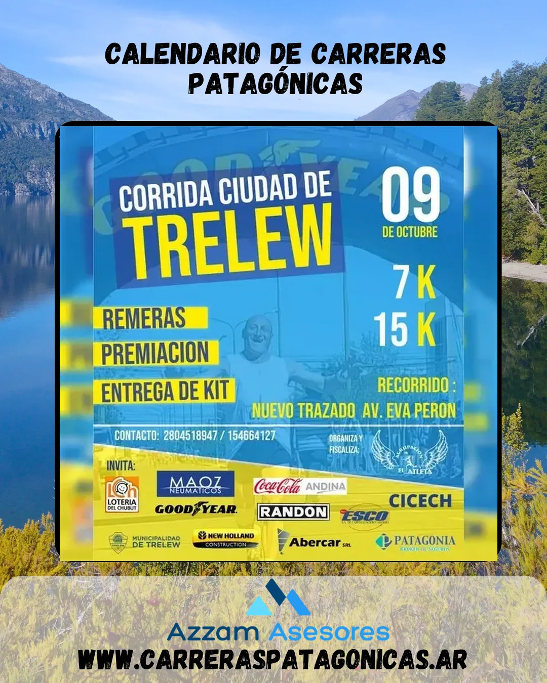 Flyer de Corrida Ciudad de Trelew 2022