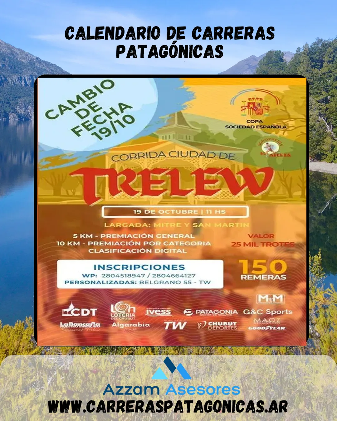 Flyer de Corrida Ciudad de Trelew 2025
