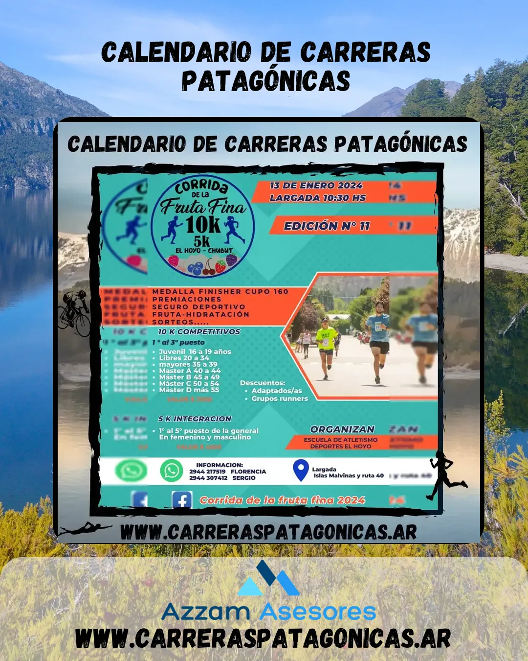 Flyer de Corrida de la Fruta Fina 2024