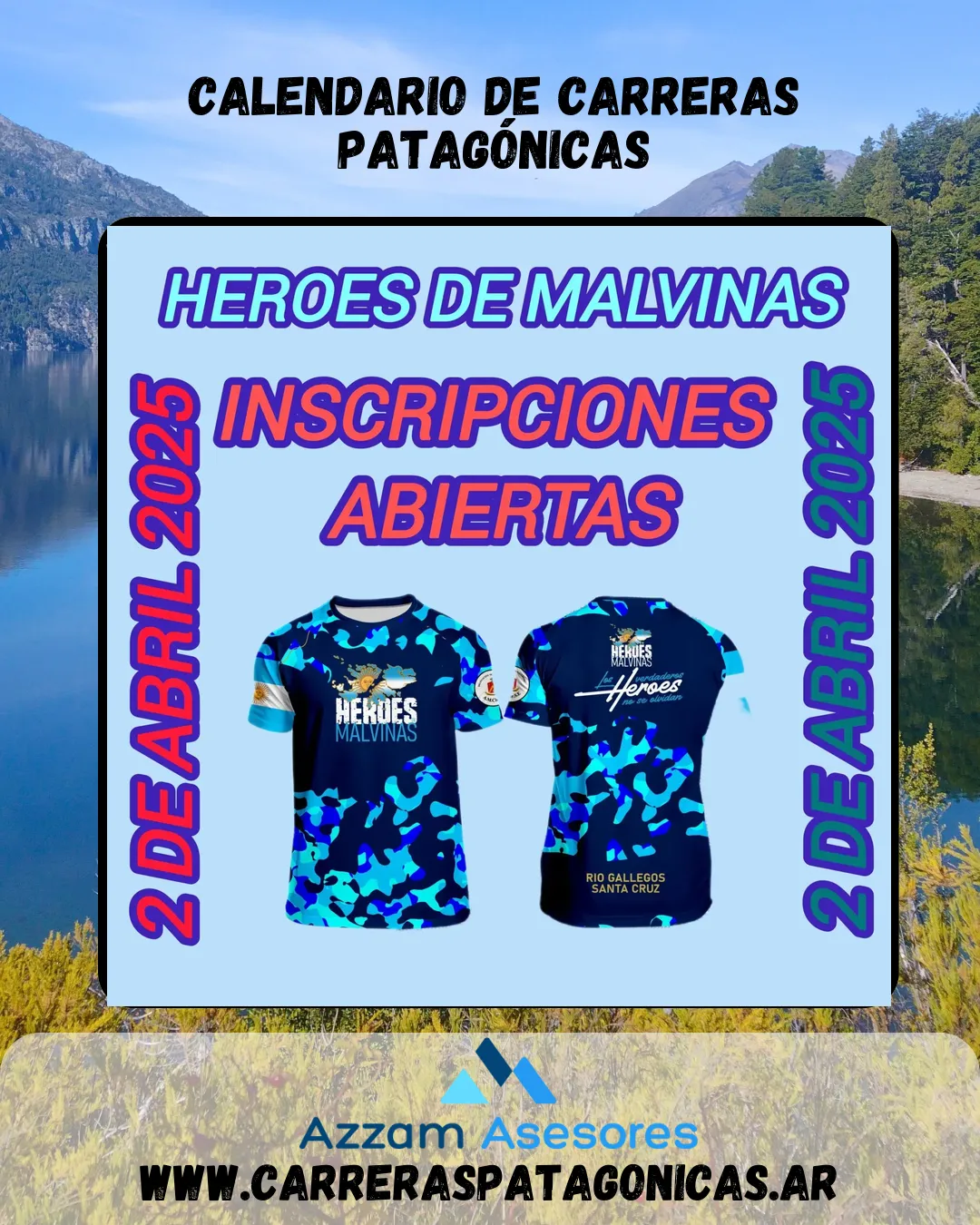 Flyer de Corrida Héroes de Malvinas 2025