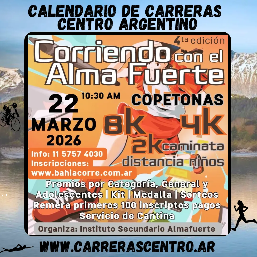Flyer de Corriendo con el Alma Fuerte 2026