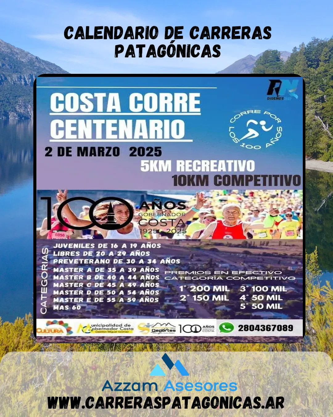 Flyer de Costa Corre Centenario 2025