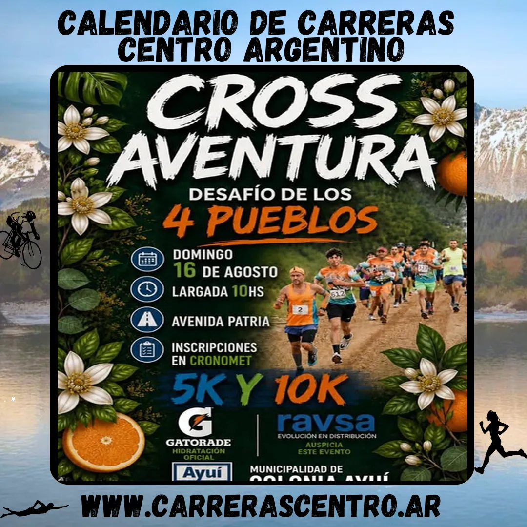 Flyer de Cross Desafío 4 Pueblos 2026
