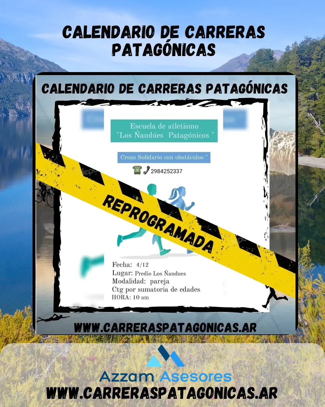 Flyer de Cross Solidario con Obstáculos » Los Ñandúes Patagónicos» 2022