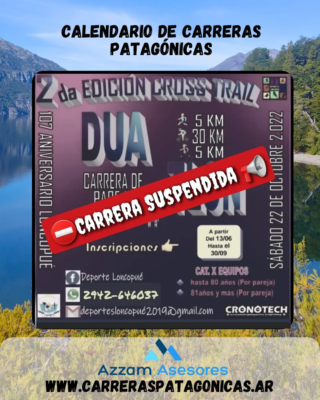 Flyer de CROSS TRAIL DUATLON – ANIVERSARIO LONCOPUE 2022