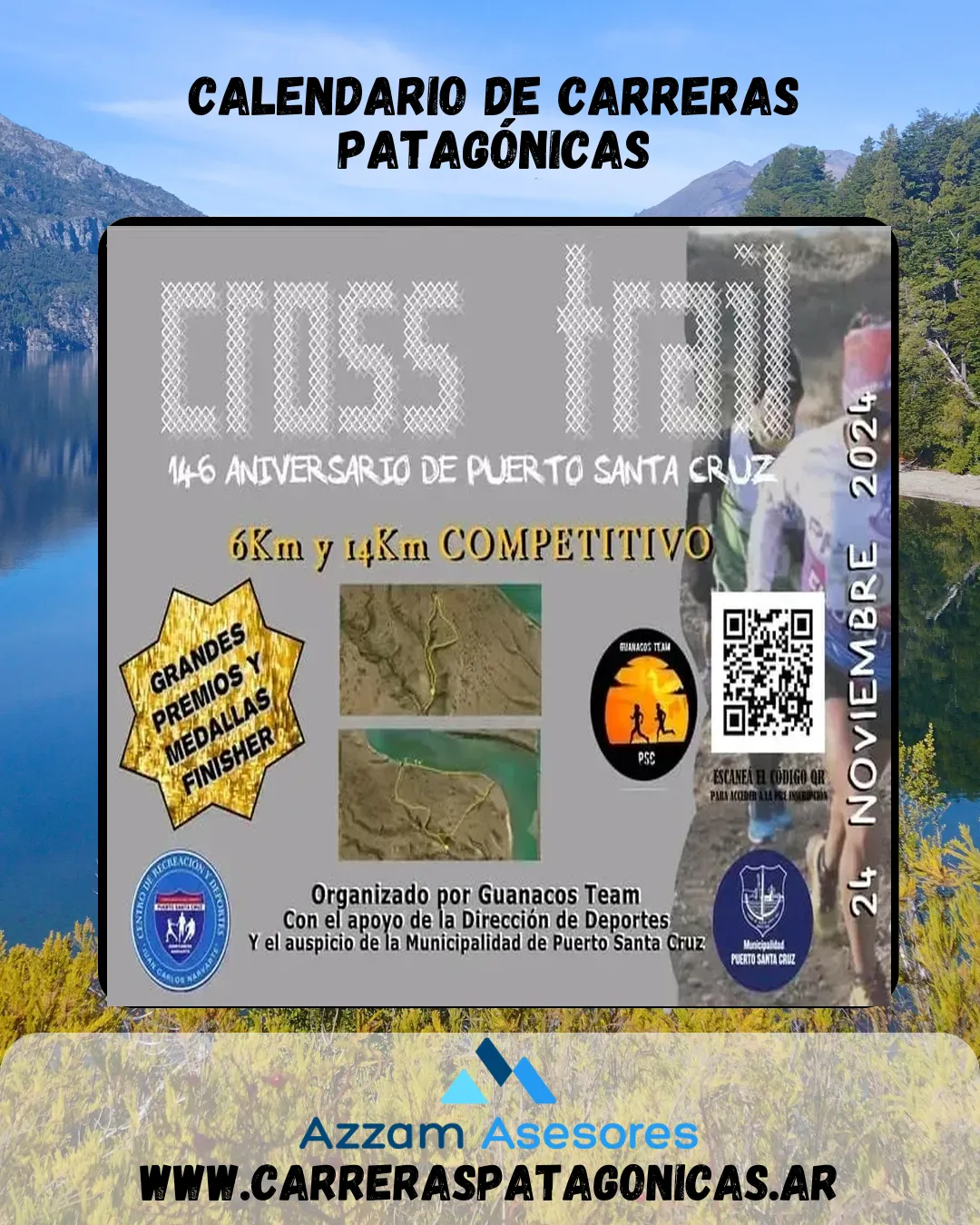 Flyer de Cross Trail Puerto Santa Cruz 2024