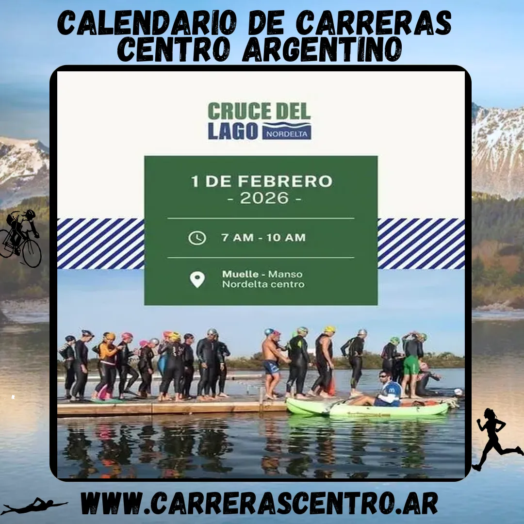 Flyer de Cruce del Lago Nordelta 2026