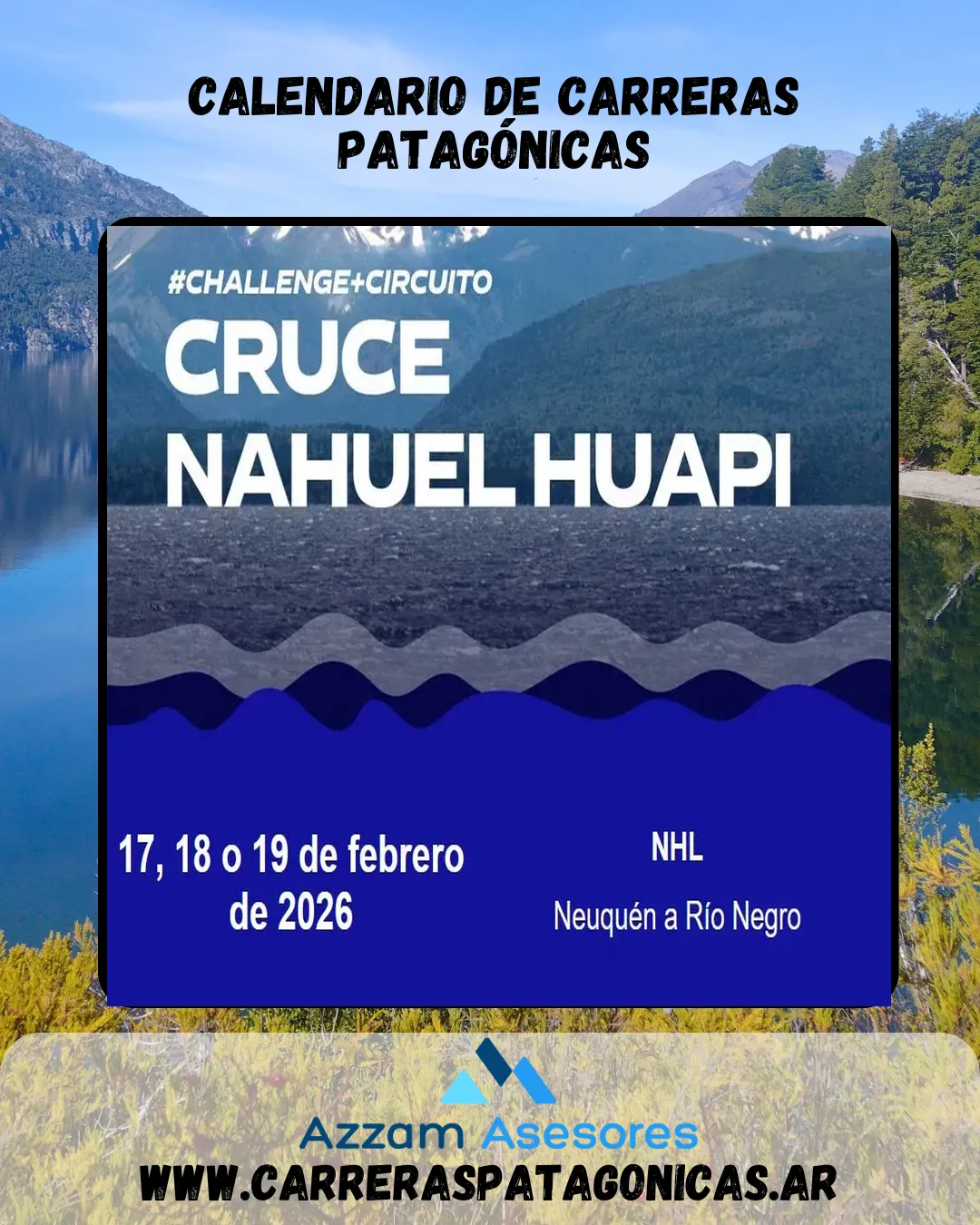 Flyer de Cruce del Nahuel Huapi 2026